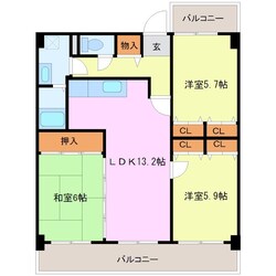 カサグランデ筑紫の物件間取画像